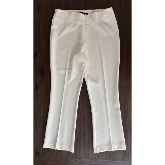 Estelle and Finn Stretch Crepe Ankle Pant Ivory Invisible Front Zip Women's 6 - Picture 1 of 8